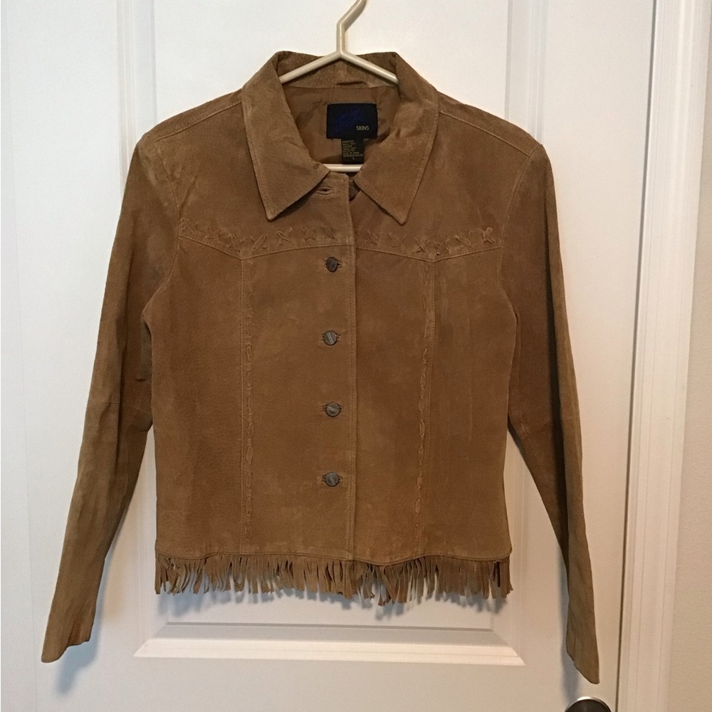 Tan Suede Fringe  Jacket